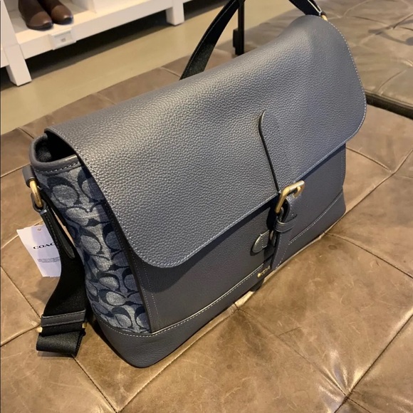 NWT Coach Hudson Messenger In Signature Chambray c8181 - Picture 5 of 12